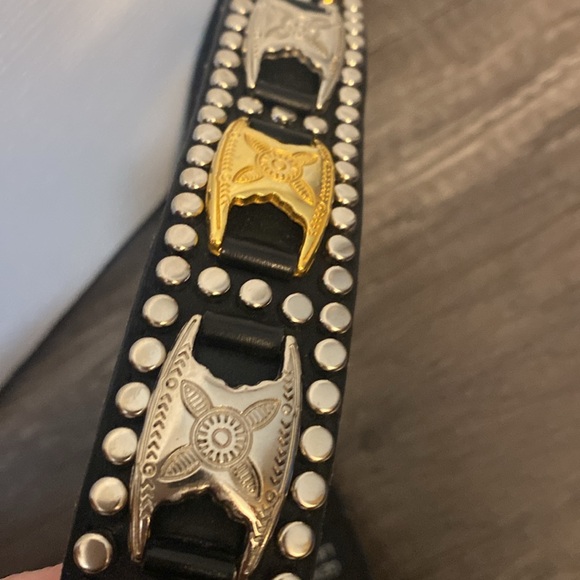 Vintage Leather western  stud belt, metal and stud design - Picture 6 of 6
